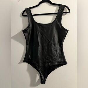 Faux Leather Bodysuit